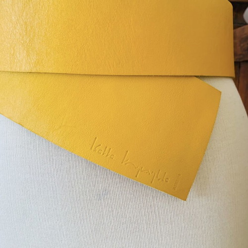 Ioanna Kourbela yellow leather waist belt