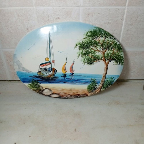 Decorative ceramic wall plate of Greek folk art new