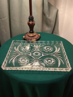 Walther Glass Serving Platter like new, 31x24 cm, crystal