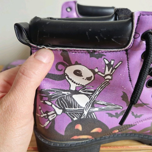 Nightmare Before Christmas boots used, size 36, purple