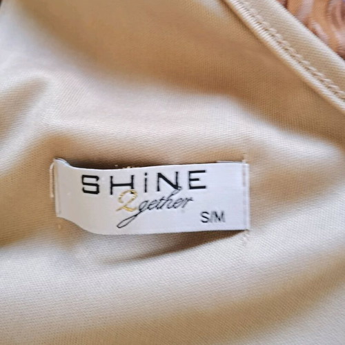 Shine women's long dress gold like new size M