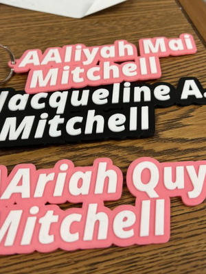 Keychain new, multicolor, personalized name
