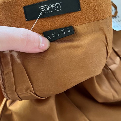 Esprit wool skirt new, brown camel, size L