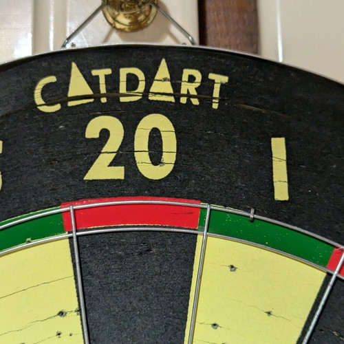 Dartboard with darts used, double-sided