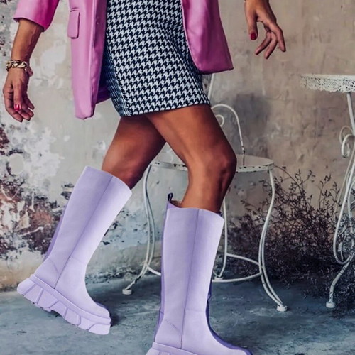 Lavender Pull & Bear Chunky Boots new, size 38, waterproof thermoplastic