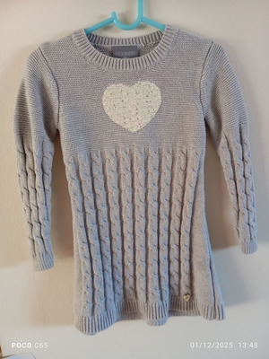 Alouette knitted dress gray like new, size 104 cm
