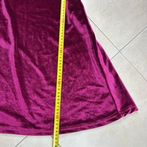 Magenta velvet dress, long sleeve, size XL, party wear