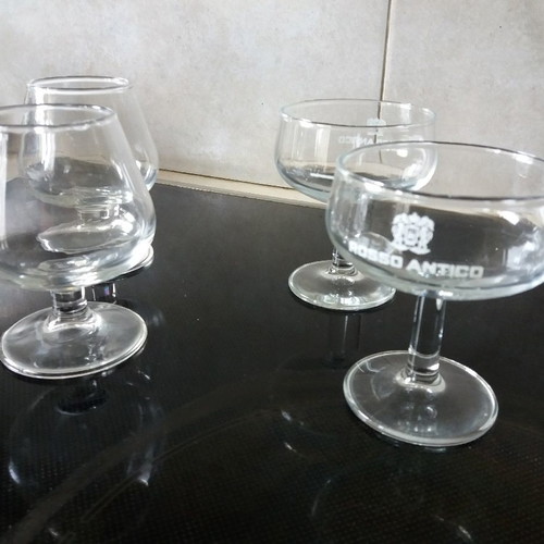 Champagne and cognac glasses used, pack of 24 (12+12)