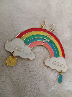 Double Best Friends pendant new, multicolor and gold-tone