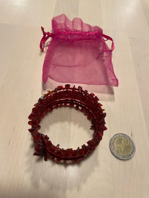 Bordeaux bracelet with beads used
