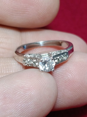 Solitaire ring used, silver 925, size 55