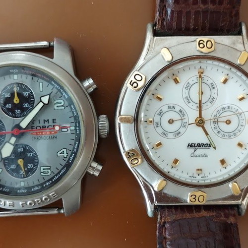 Time Force Super Chronograph and Helbros Quartz watches used