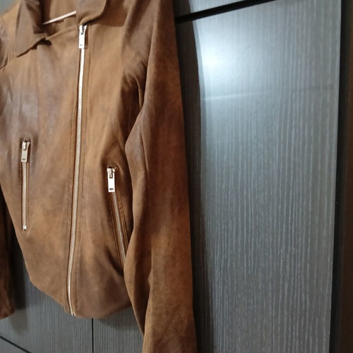 Women's faux leather jacket TEX size S used, brown