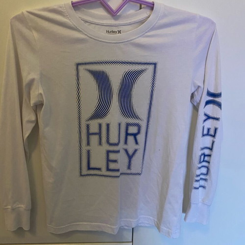 Hurley long-sleeve shirt white, like new, size 10-12 years