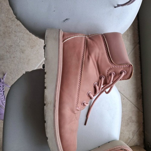 Leather women's ankle boots 37 anatomical like new, light rotten apple color