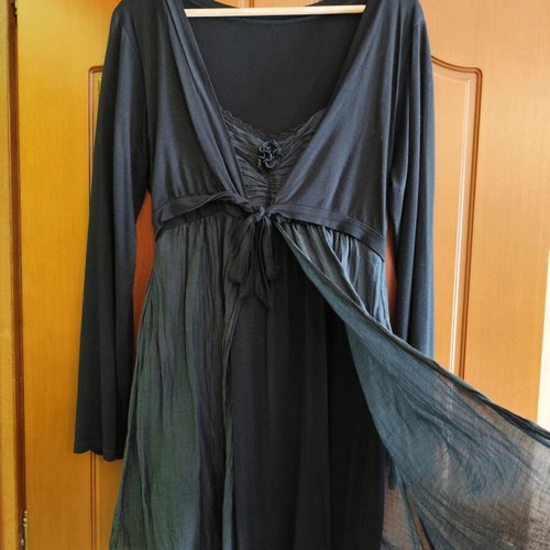 3-layer black dress with double skirt and bolero, like new