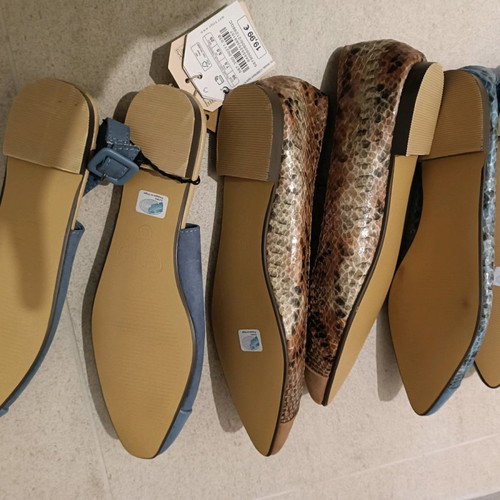 Sfera ballerinas new, pack of 3 pairs size 38, beige and blue