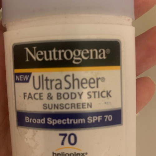 Neutrogena Ultra Sheer Face & Body Stick sunscreen used