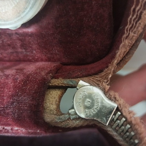 Vintage camera accessories in leather case used