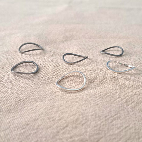 Handmade silver 925 ring set of 6 Organic Flow collection, like new