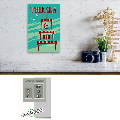 Poster The Clock of Trikala new 20x30 cm
