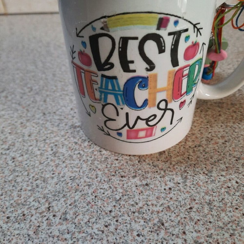Gift mug for teacher with coaster and keychain, new