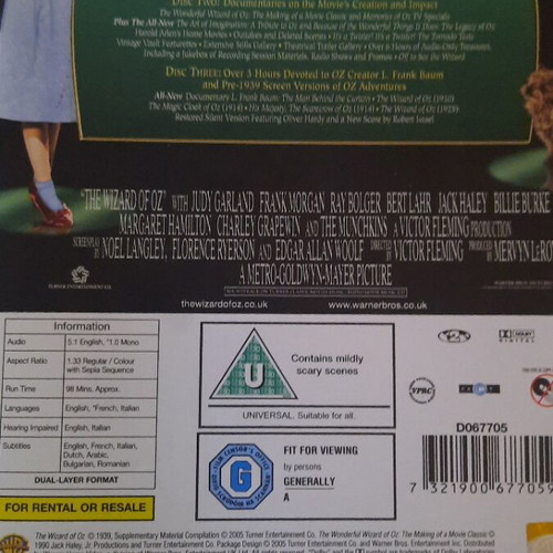 The Wizard of Oz 3 Disc Collector's Edition DVD like new