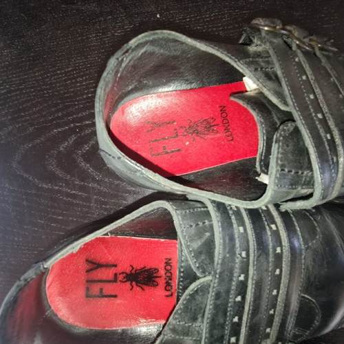 Fly London leather men's shoes size 43 used black casual