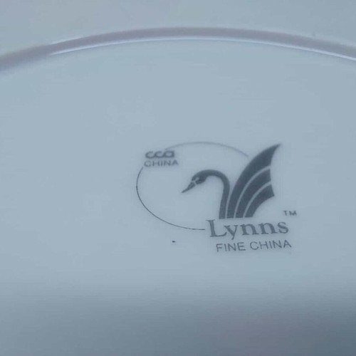 Set of 17 white porcelain plates Lynns Fine China used
