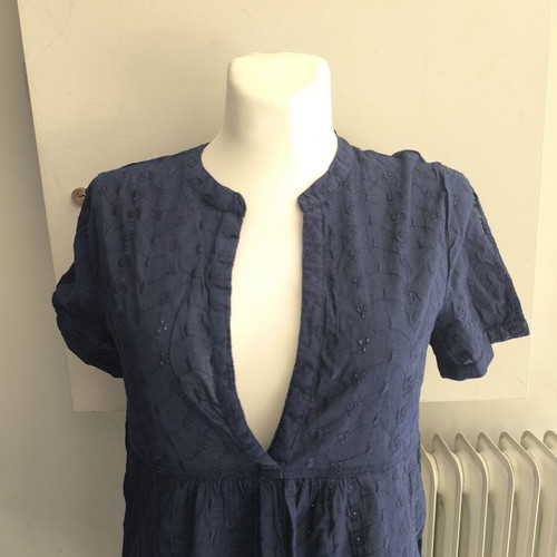 Ovs cotton dress size M like new, dark blue with floral pattern