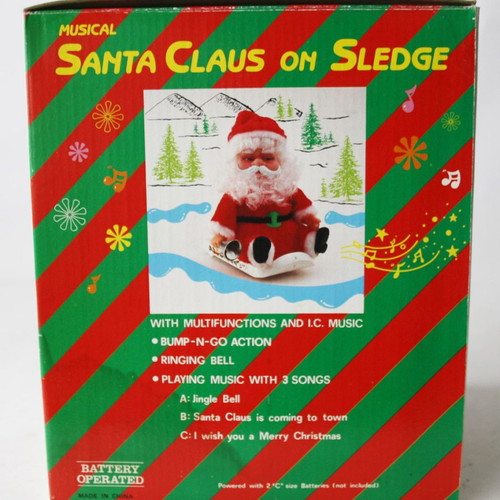 Santa Claus with sledge and music from 1990 decade new