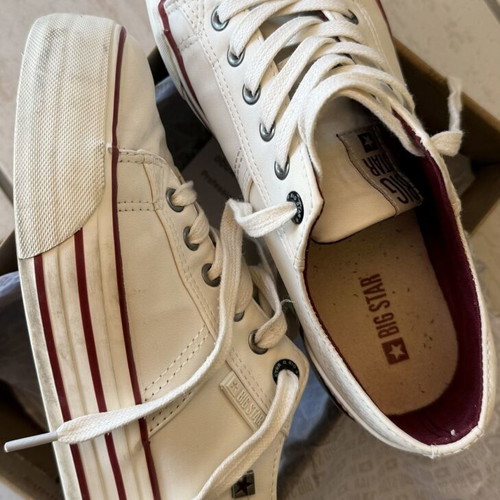 Big Star white leather sneakers like new, size 40
