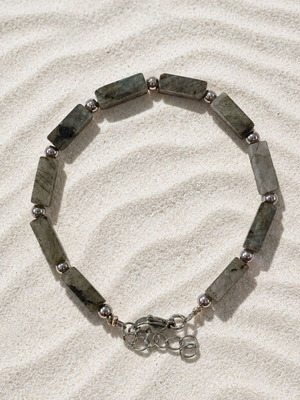 Handmade bracelet with stainless steel chain and labradorite new