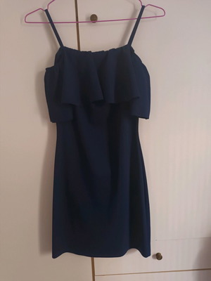 Dress mini with ruffle top dark blue like new, size S
