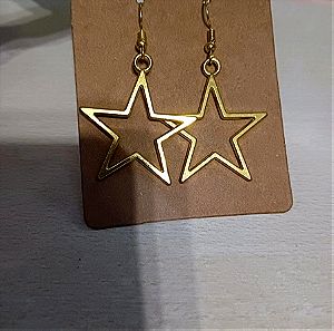 Χρυσά αστέρια σκουλαρίκια star earrings gold χρυσά