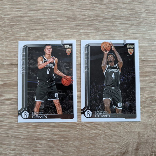 Topps Basketball 2025-26 Egor Demin & Drake Powell Rookie Cards Set, like new