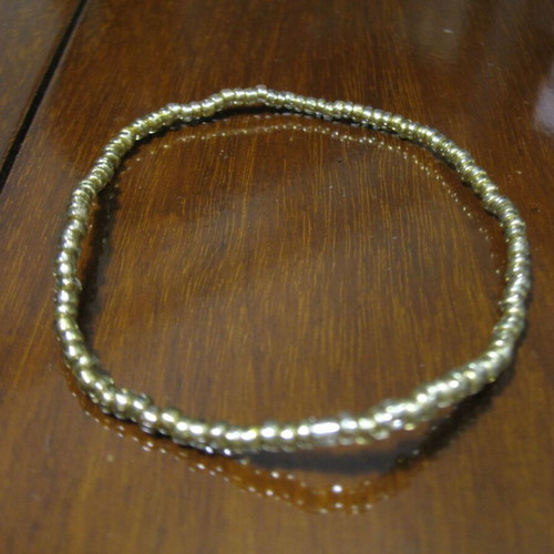 Anklet new elastic with silver and orange beads