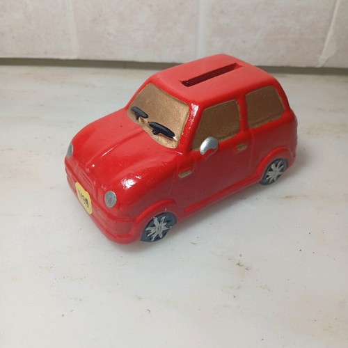 Mini car piggy bank like new, classic Mini Cooper design