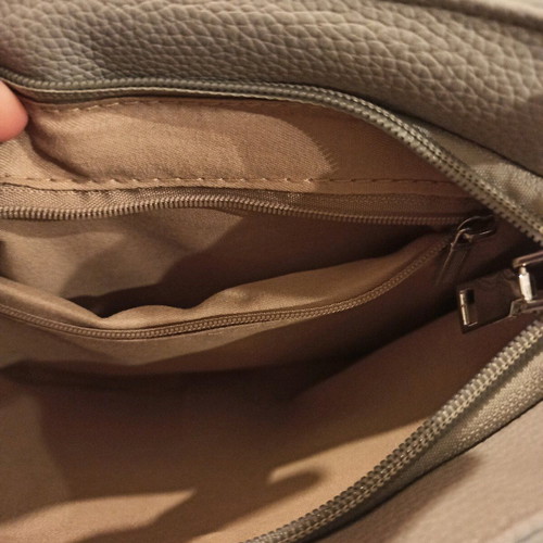 Shoulder bag gray new with zipper pocket