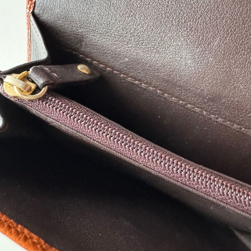 Loewe Leather Wallet used brown with Anagram logo