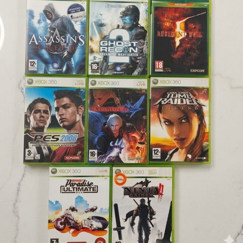Xbox 360 games like new, including Ninja Gaiden and PES 5