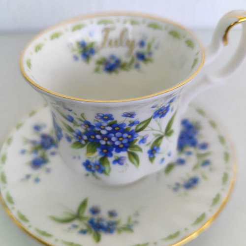 Royal Albert July Forget Me Not Coffee Cup and Saucer new