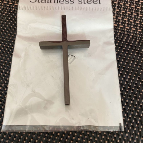 Men's stainless steel cross in black color new