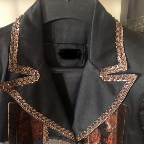 Evening satin jacket Italian new, size S 36 8, black
