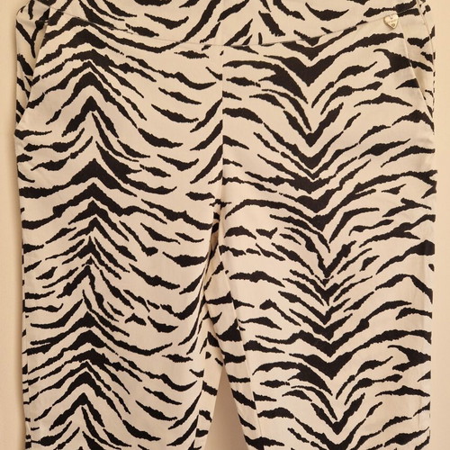 Enzzo Zebra Print Pants, new, black and white