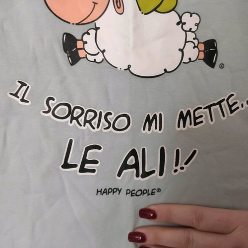 Italian cotton pajama top pink and turquoise, like new