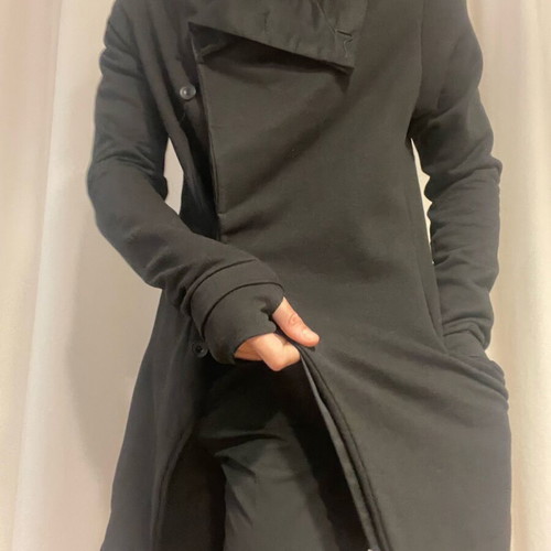 Gabbiano modern jacket/trench coat used, size Large, black