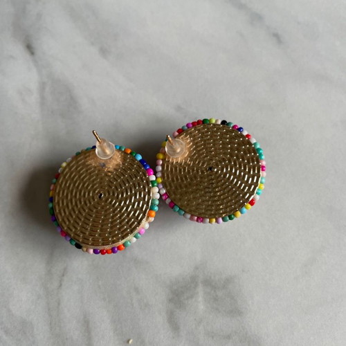 Colorful earrings like new, pierced