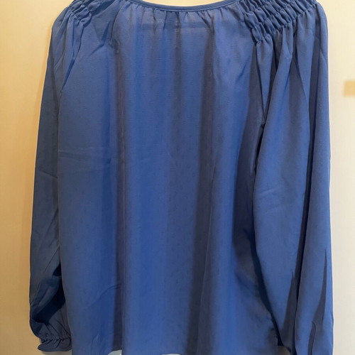 Jessica Simpson blouse new, blue, size L with smocked shoulders