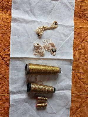 Knitting threads used, assorted